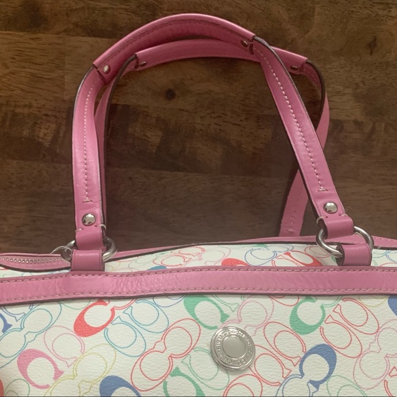 Leather Coach Monogram Handbag - Picture 7 of 9